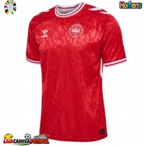 Camisa de Futebol Dinamarca Equipamento Principal Europeu 2024 Manga Curta